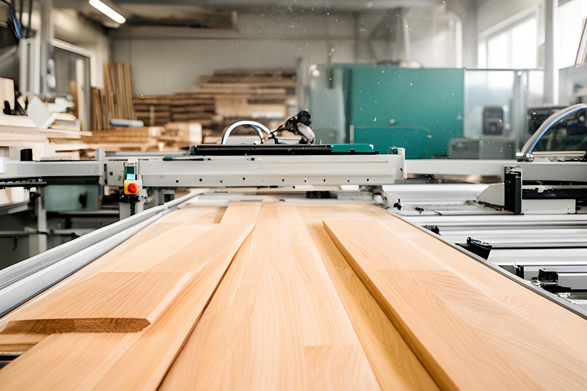 Holzwerkstatt mit präzisen Maschinen und frisch bearbeiteten Brettern in Zürich